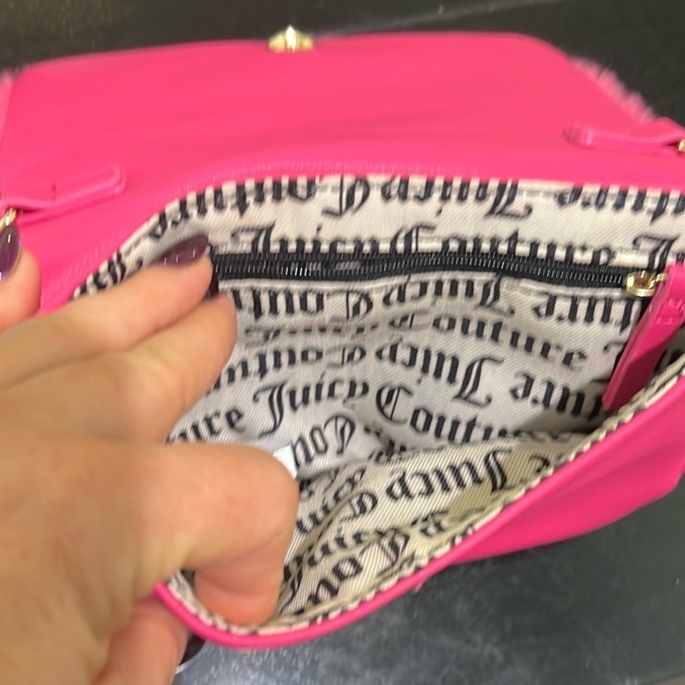 NWOT Juicy Couture Hot Pink Fluff Crossbody Bag - Picture 2 of 8